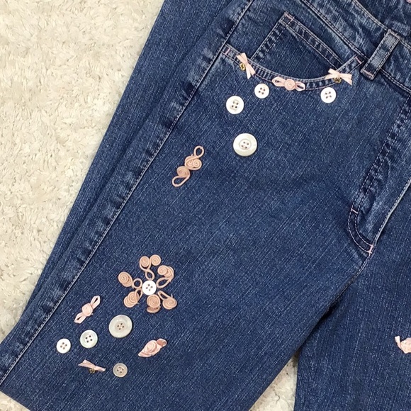 Escada vintage buttons and bows jeans 34/4 - Picture 6 of 12